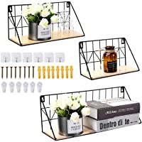 PNNP Estanterias de Pared Set de 3 Estantes Flotantes- Estanterias Metalicas Almacenaje- Decoración Pared- para…